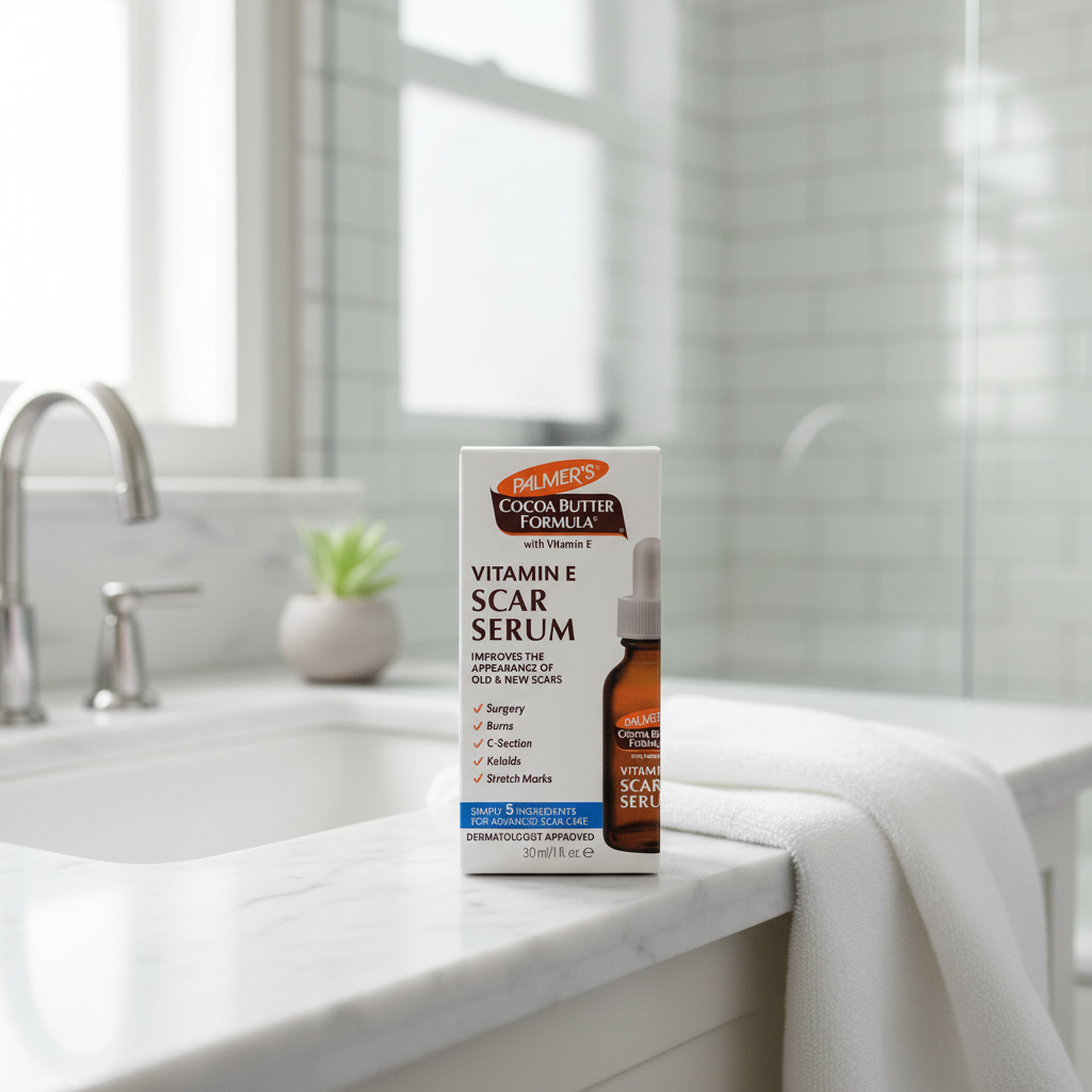 Palmer's Cocoa Butter Scar Serum 1oz for Scars and Dark Spots in use