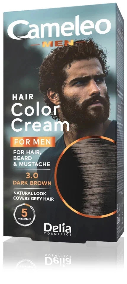 Cameleo Men Hair Color Cream 5.0 Light Brown – Ammonia‑Free Grey Coverage for Hair, Beard & Moustache
