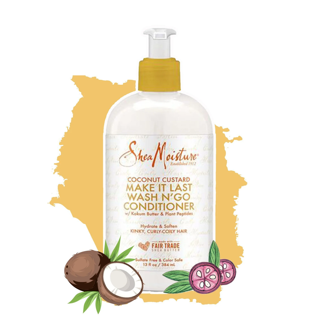 Shea Moisture Coconut Custard Wash N'Go Conditioner 13 oz / 384 ml - Unlock beautifully defined, frizz-free curls with  - Ima