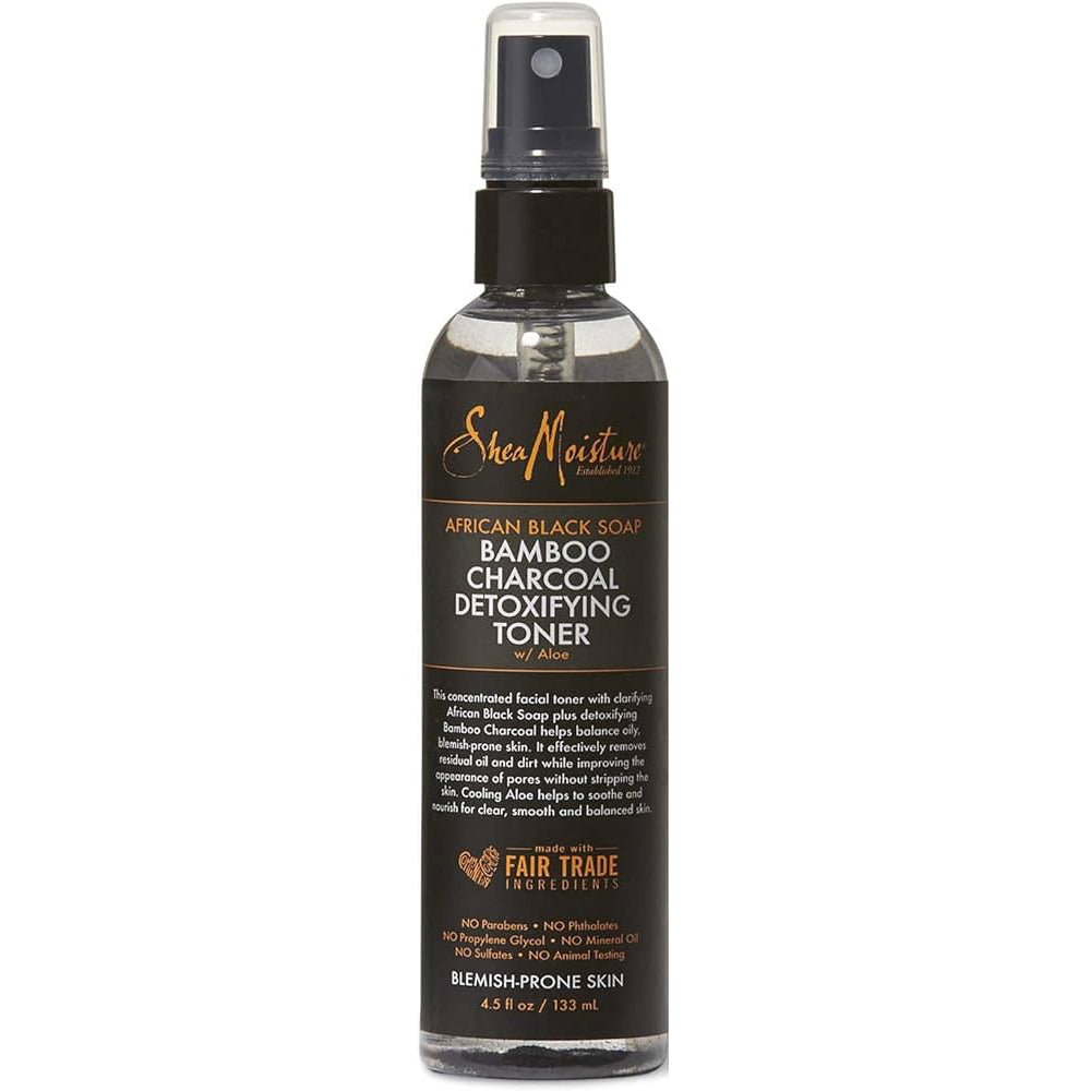 Shea Moisture African Black Soap Bamboo Charcoal Detoxifying Toner 4.5 oz / 133 ml